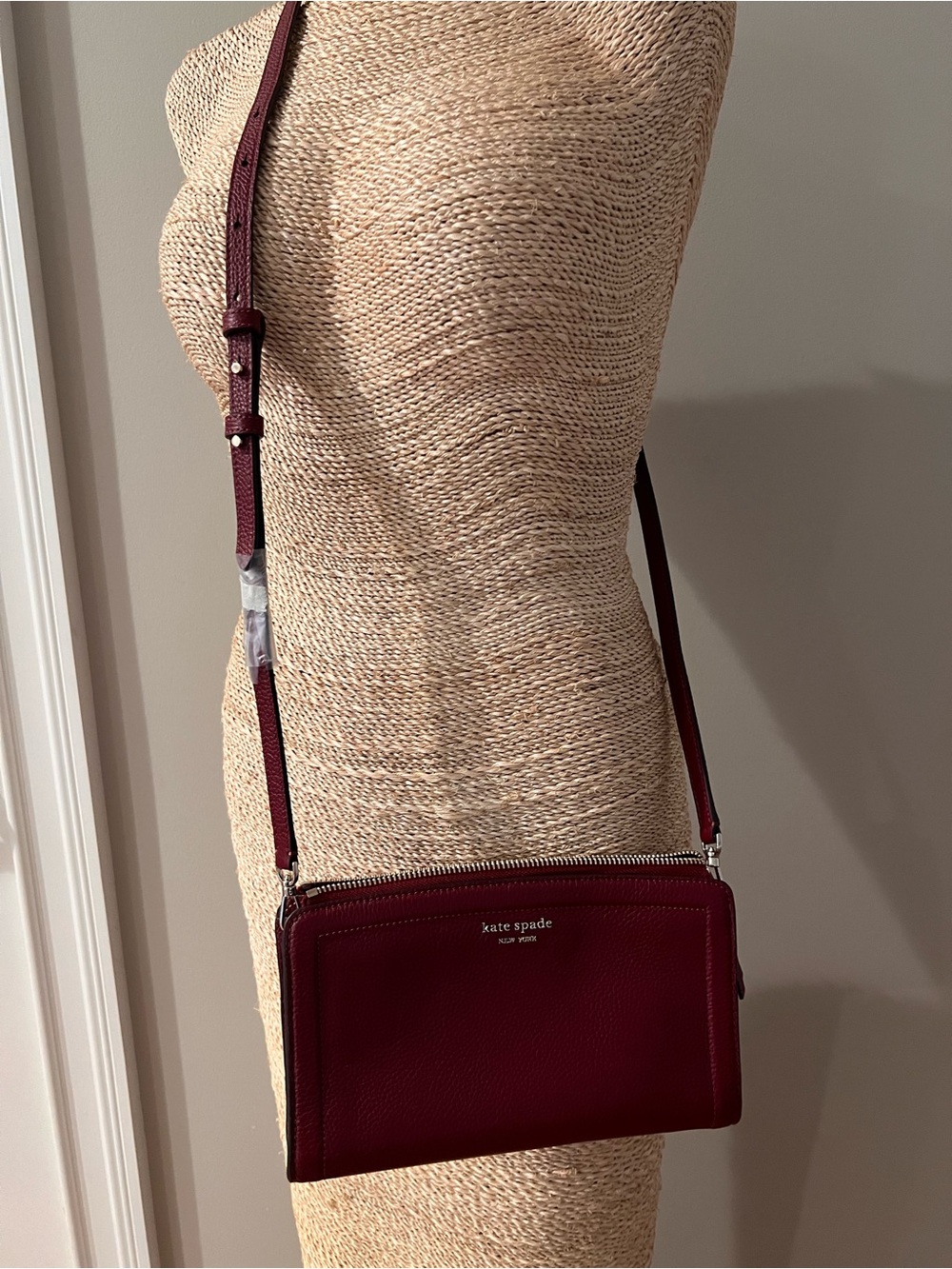 kate spade Leather Crossbody Bag in Burgundy